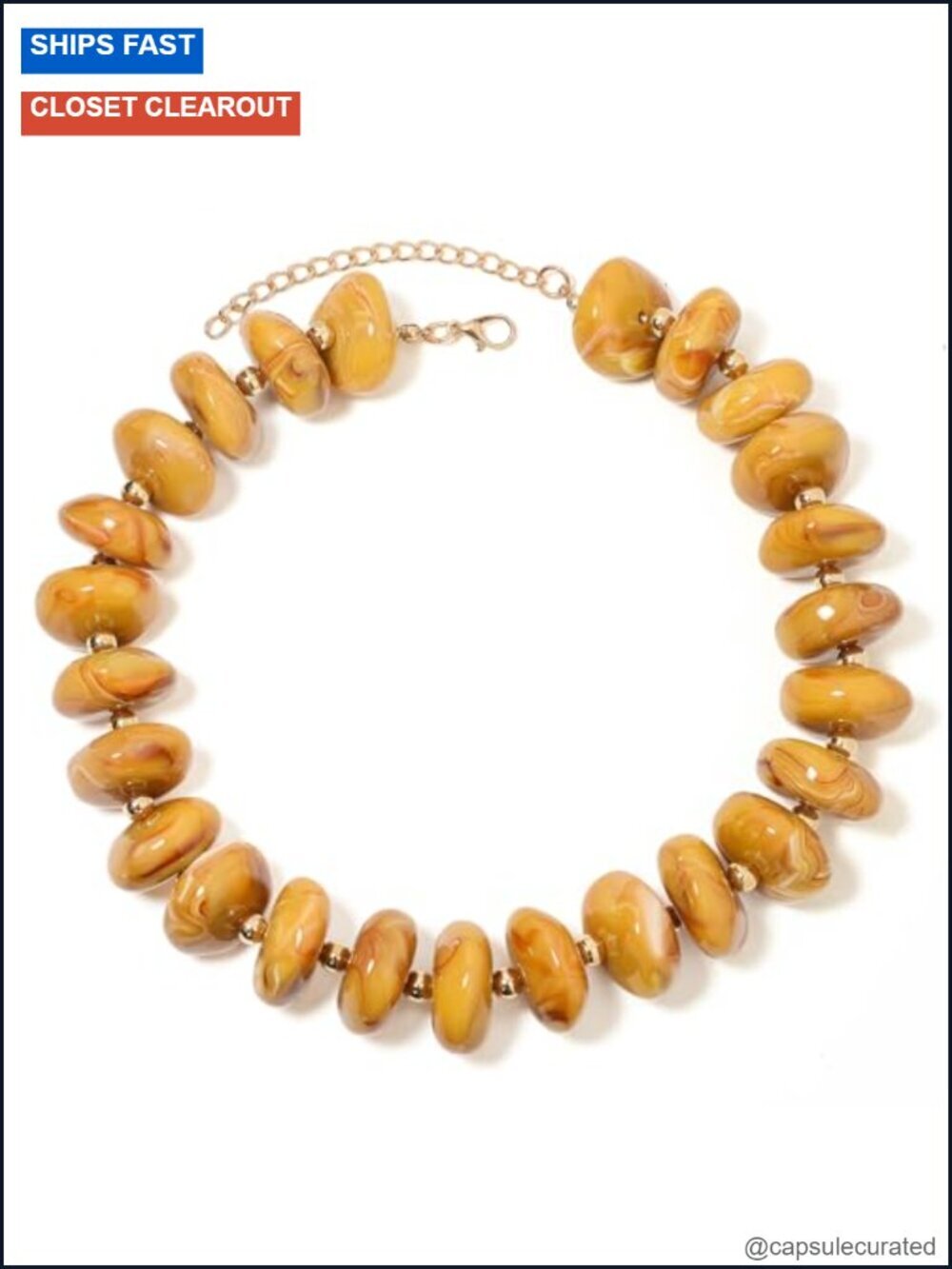 Chunky Big Beaded Necklace Bohemian Style Resin Beaded Choker